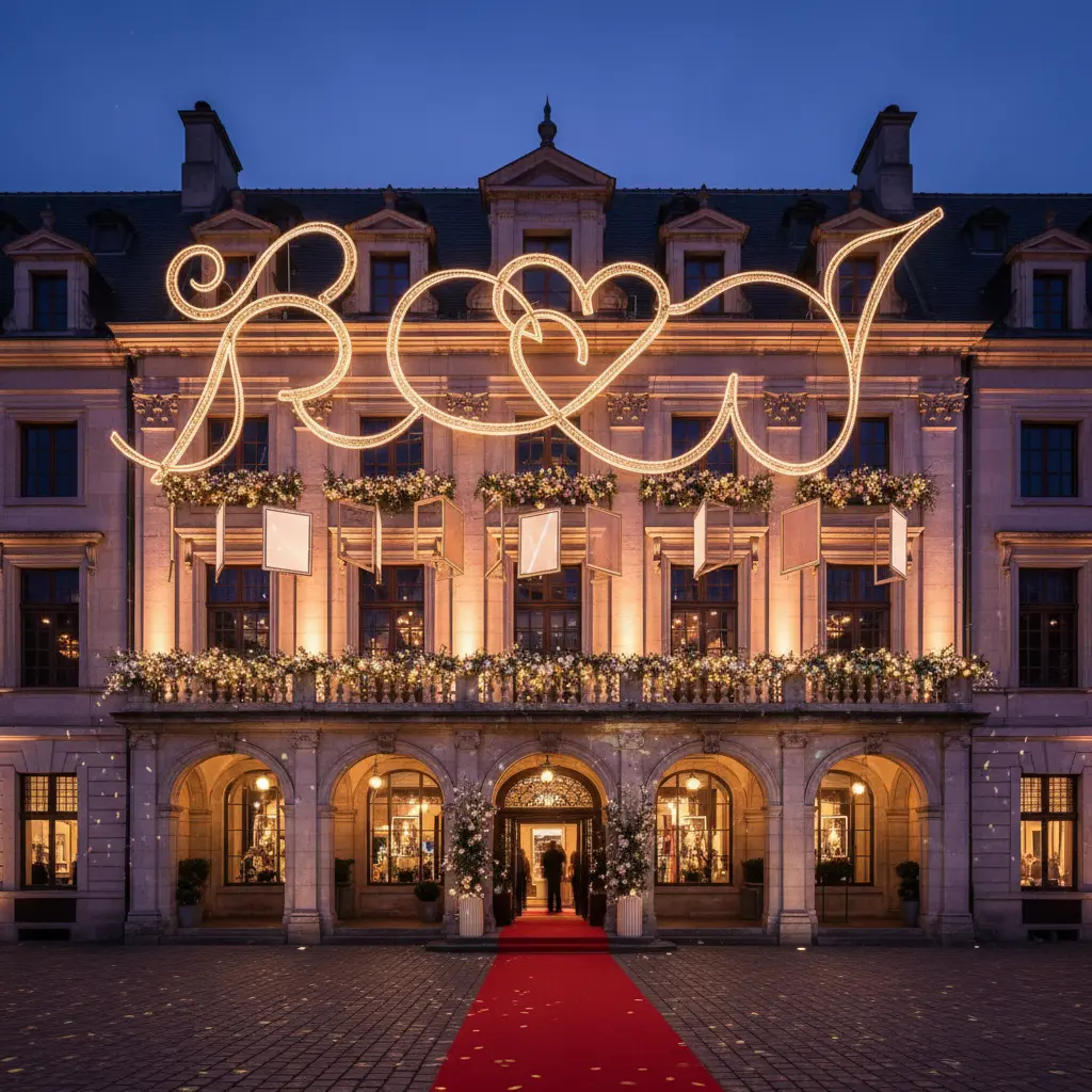 Illuminated Building Signs For Weddings
