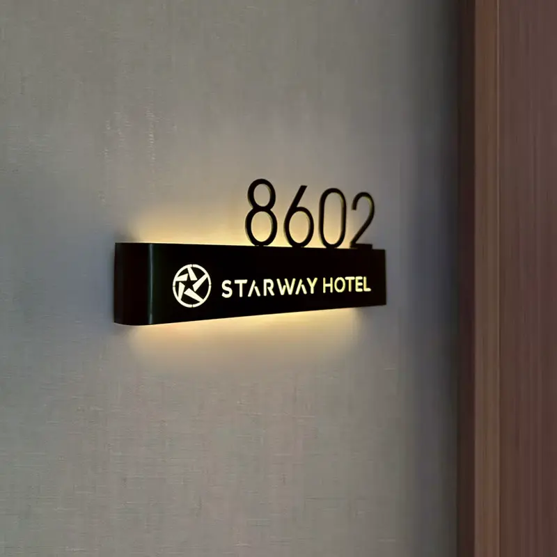 Factory supply LED door sign house number signage doorplate sign (3)