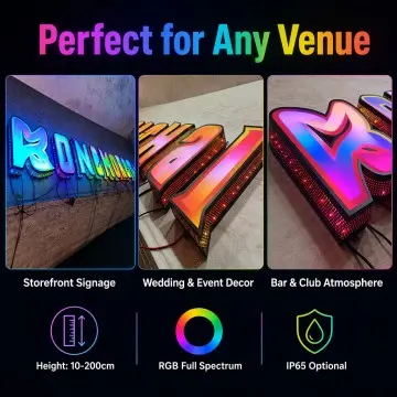 Custom RGB Color-Changing Starlight Perforated LED Channel Letters – 3D Illuminated Signage for Storefront, Wedding & Event Decor