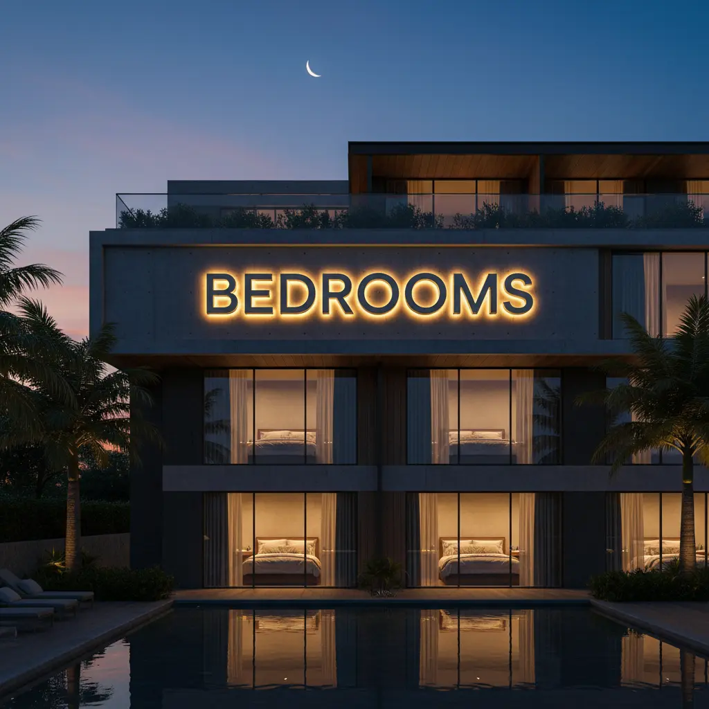 Backlit Building Signage For Bedrooms