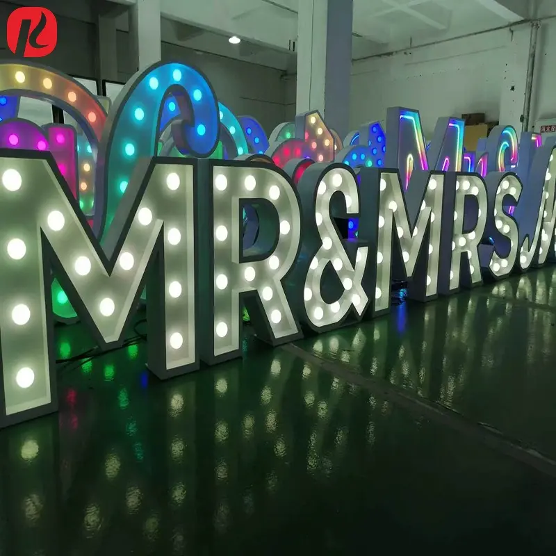 Custom MR & MRS marquee bulb letter sign wedding white RGB multicolor.jpg